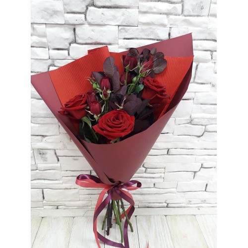 Купить на заказ Букет из 3 красных роз с доставкой в Шаре