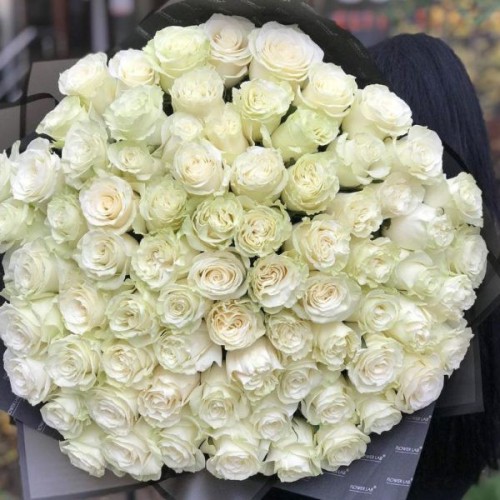 Купить на заказ Букет из 75 белых роз с доставкой в Шаре