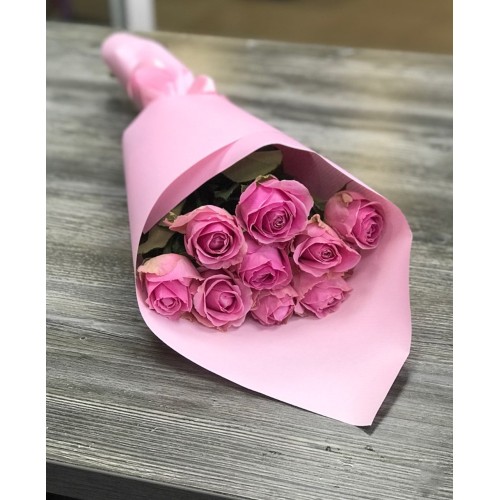 Купить на заказ Букет из 9 розовых роз с доставкой в Шаре